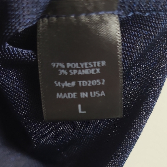 FORE Blue Shimmer Metallic Women's Short Sleeve Top Size Large - Picture 3 of 16